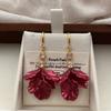 French Romantic Petal Fringed Earrings, Stud Earrings, Ankola Red Autumn And Winter Unique Light Luxury Niche Design Earrings