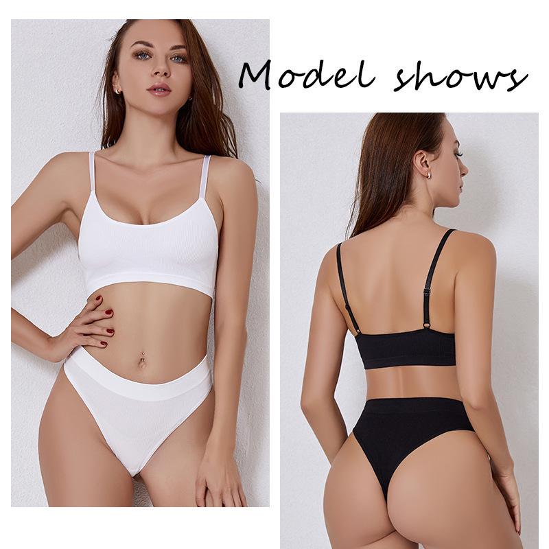 Drahtloses Push-up-Camisole-BH-Set für Damen: Nahtlose, gepolsterte, bequeme Nachtwäsche zum Schlafen, Schöner Rücken, Große Größen, Teenager