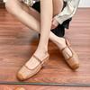 Grape mother inner height increase retro woven hollow square head word with thick heel sandals Muller half slippers women's summer 2025