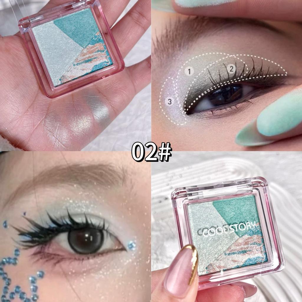 3-color Caramel Chocolate Eyeshadow Palette Pearlescent Whitening Mini Eye Shadow Palette Waterproof Glitter Powder Set Portable