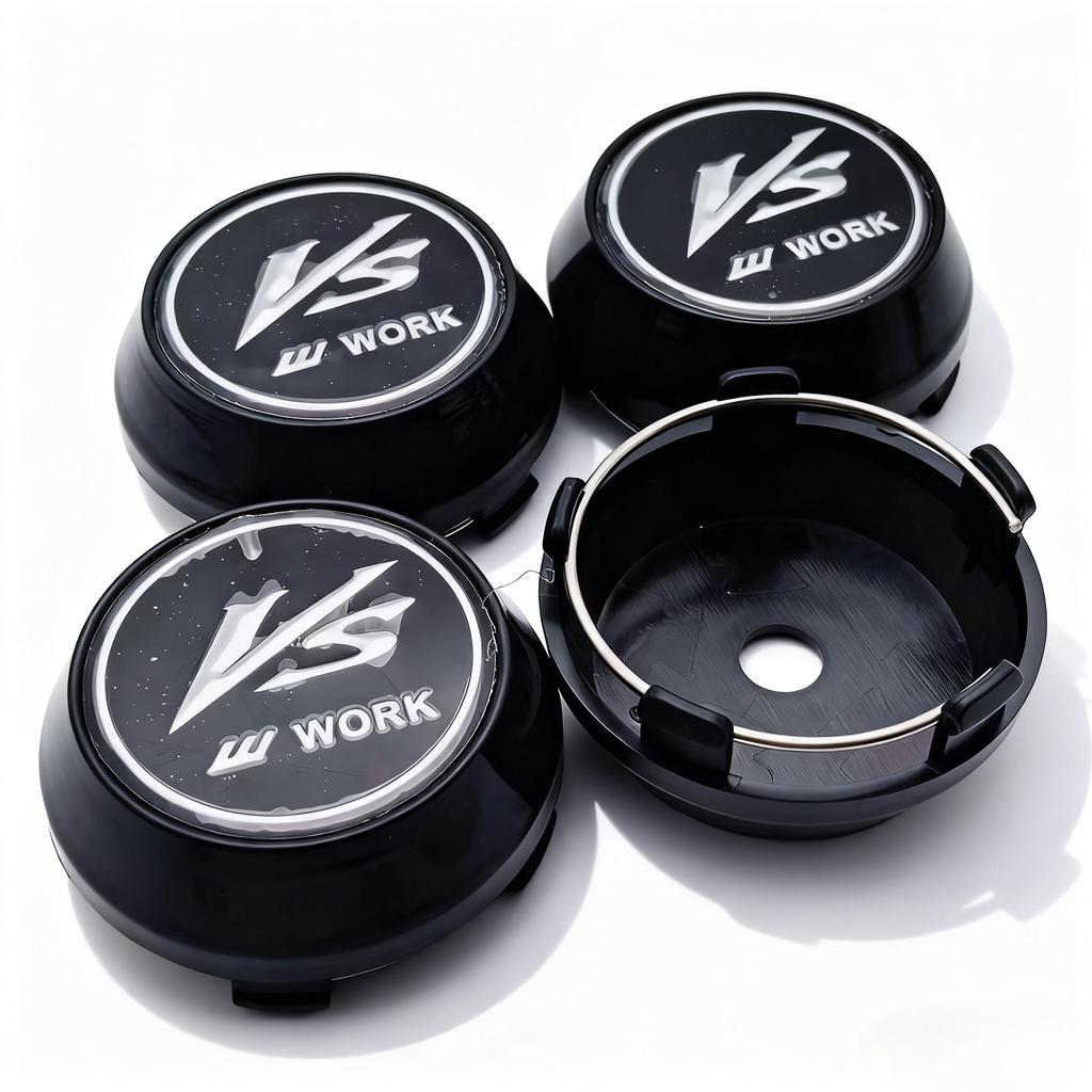 4pcs JDM VS W Work Logo Emblem Car Wheel Center Caps High Cap 60MM Clips 56MM Wheels Hub Caps Rim Hubcaps Cover Car Accessories