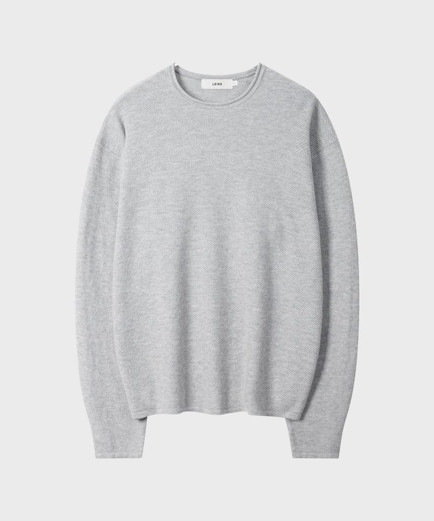 LEIRE Cut-Off Textured Knit [Gray]