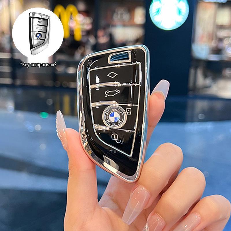 

BMW Key Case for 5 Series, 3 Series, 1 Series, X1, X2, X3, X5, X6 - Car Blade Style Shell Bag for Men and Women
