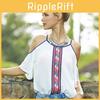 Trendy Casual Printed Off-shoulder Chiffon Blouse For Women Spring 2016