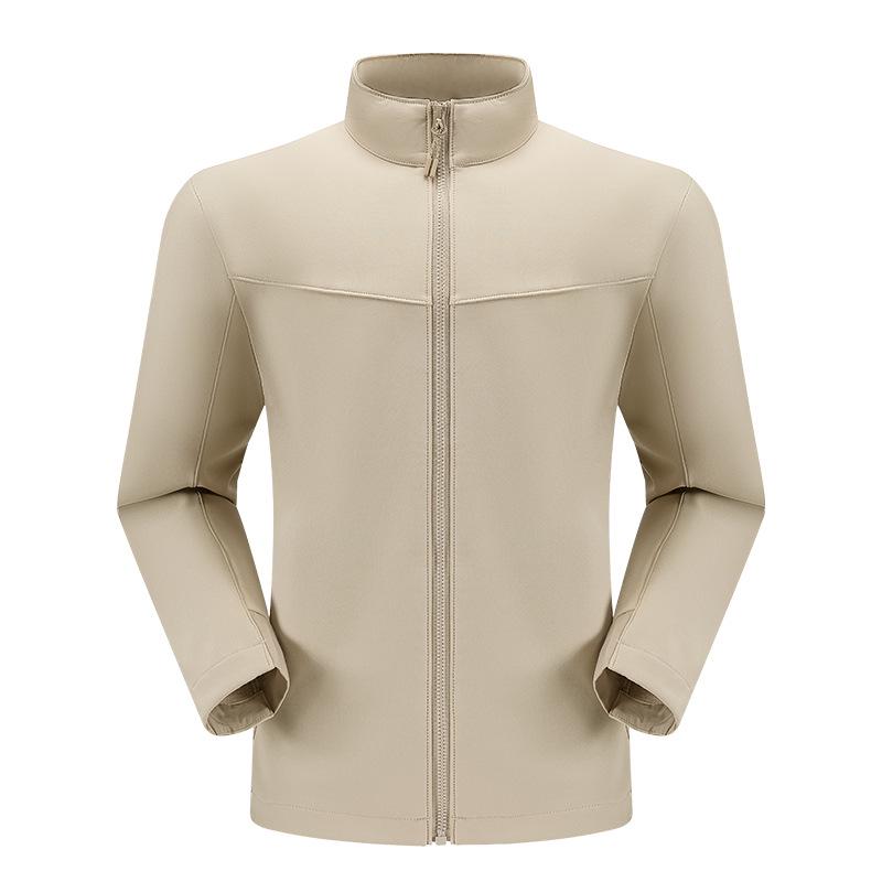 YKK Zipper Stand Collar Softshell High-Stretch Waterproof Windbreaker Jacket, Wear-Resistant & Anti-Static