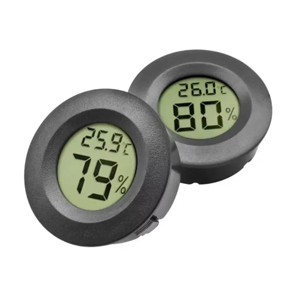 2/4 Pcs Mini Hygrometer Thermometer Fahrenheit or Celsius Meter Digital LCD Monitor Indoor Room Round Humidity Temperature Gauge