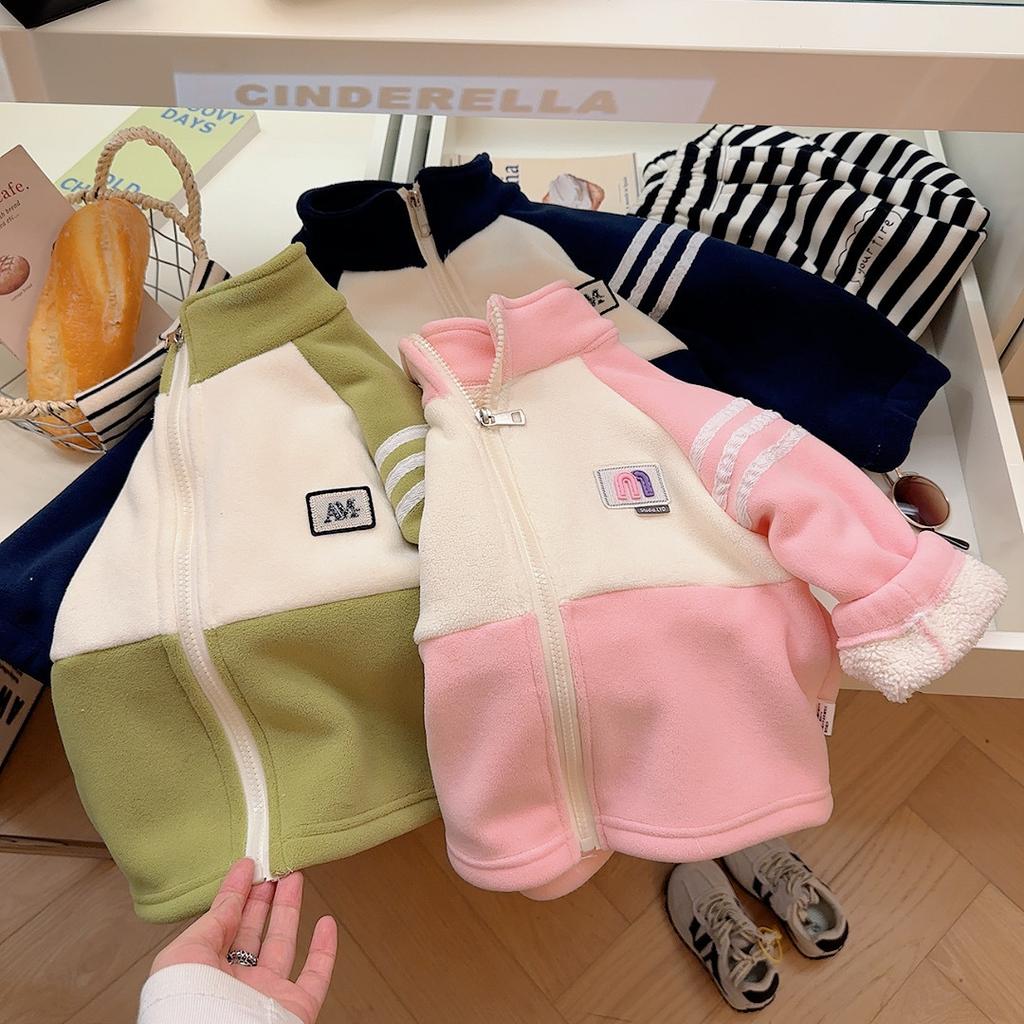 Children's Autumn and Winter Jackets, Thickened Fleece and Children's Clothing, Boys and Girls' Thickened Tops and Coats