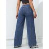 Jeans Women Vintage Wide Leg Pants Denims High Waist Washed Distressed Basics Straight Trousers Streetwear Floor Length