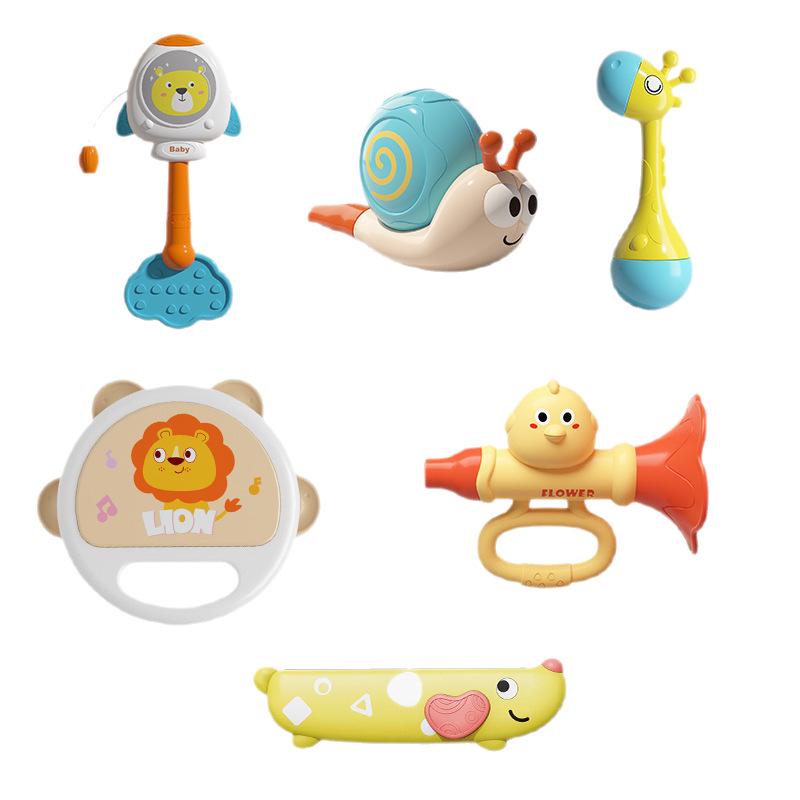 Baby Musical Rattle & Teether Set - Soothing Educational Toys for 0-1 Year Olds