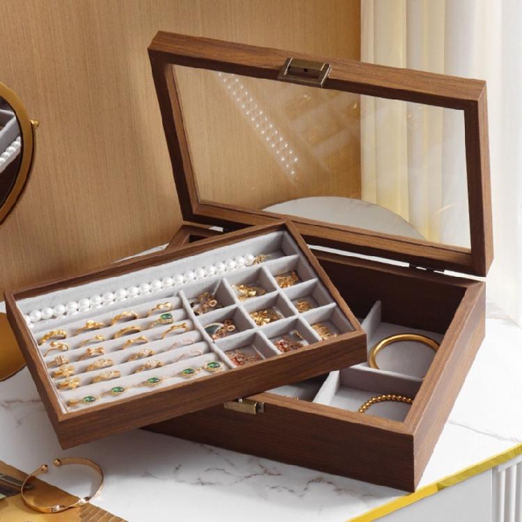 Schmuckaufbewahrungsbox mit Fächern Multifunktionaler Organizer für Ohrringe Armbänder Halsketten Eleganter Schmuckhalter