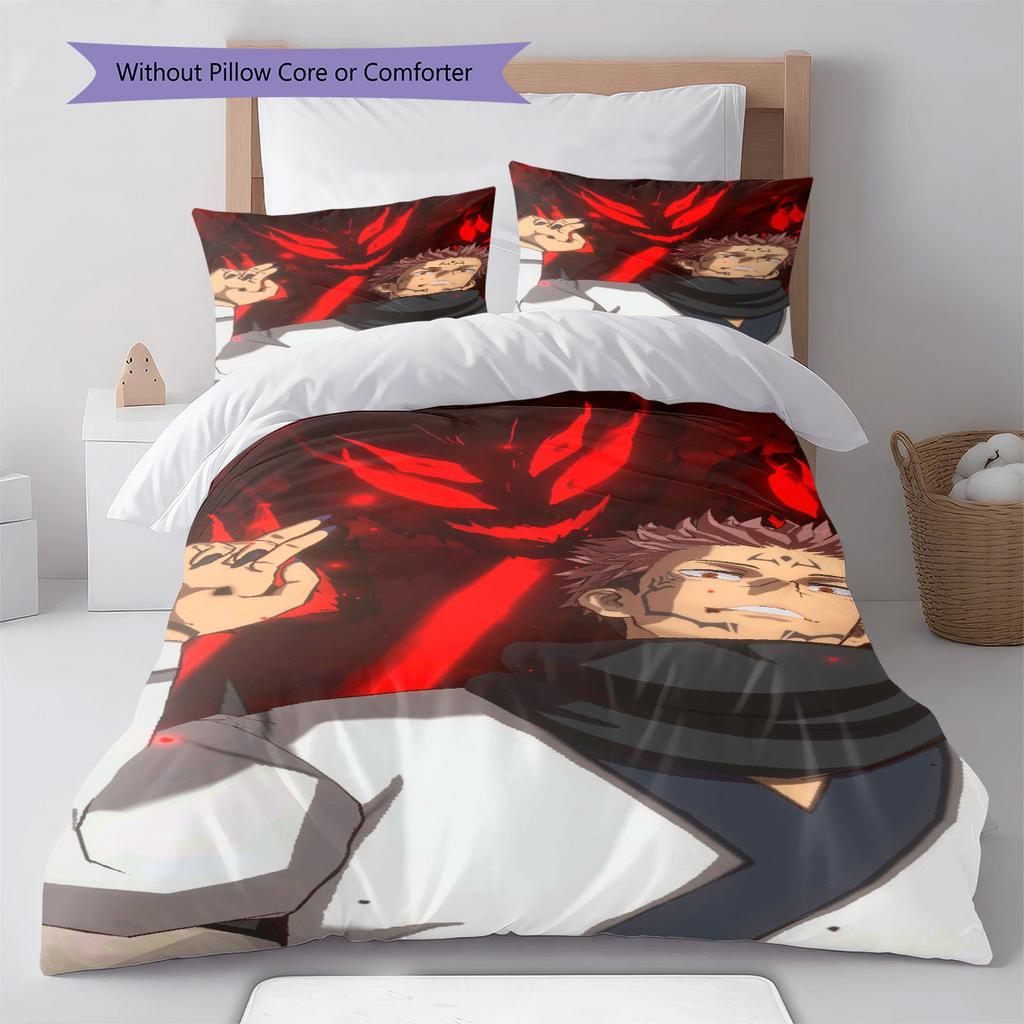Jujutsu Kaisen Anime Bed Set Duvet Cover Polyester Comforter Cover Pillowcase Twin Full Queen Zipper -QJY
