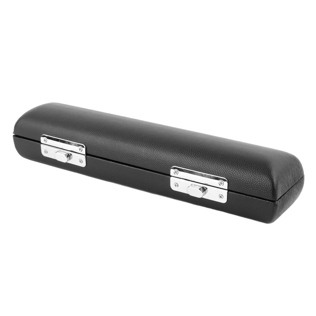 Cutie Piccolo 16 Orificii Cutie Depozitare Piccolo Neagră Durabilă Portabilă Rezistentă la Șocuri Cutie Piele