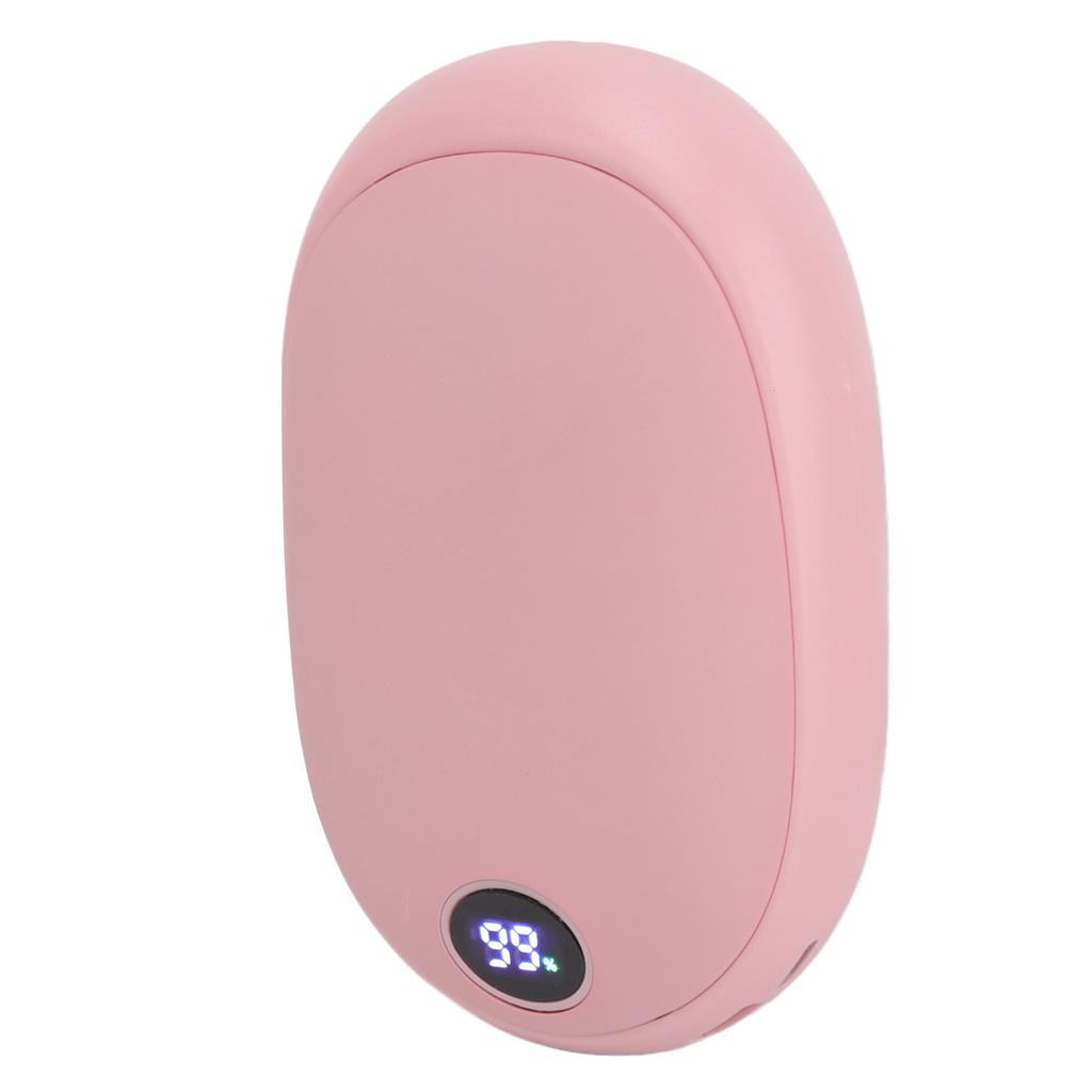Electronic Hand Warmer Adjustable Temperature LCD Display Portable Rechargeable USB Mini Hand Warmer for Winter Pink