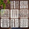6Pcs 6 Styles PET Hollow Out Drawing Painting Stencils for DIY Scrapbook Photo Album Tree 150x150mm 1pc/style