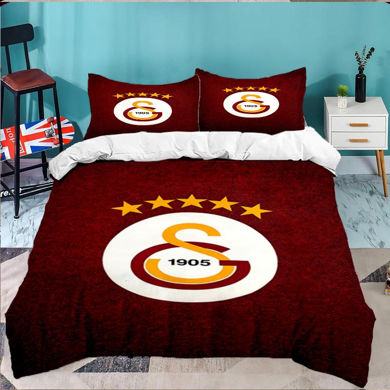 Emblema del Galatasaray Football Club Set Biancheria da Letto 3 Pezzi, Ideale per 1 Copripiumino e 2 Federe Perfetto come Regalo per Fan, Ideale per Camera da Letto, Dormitorio