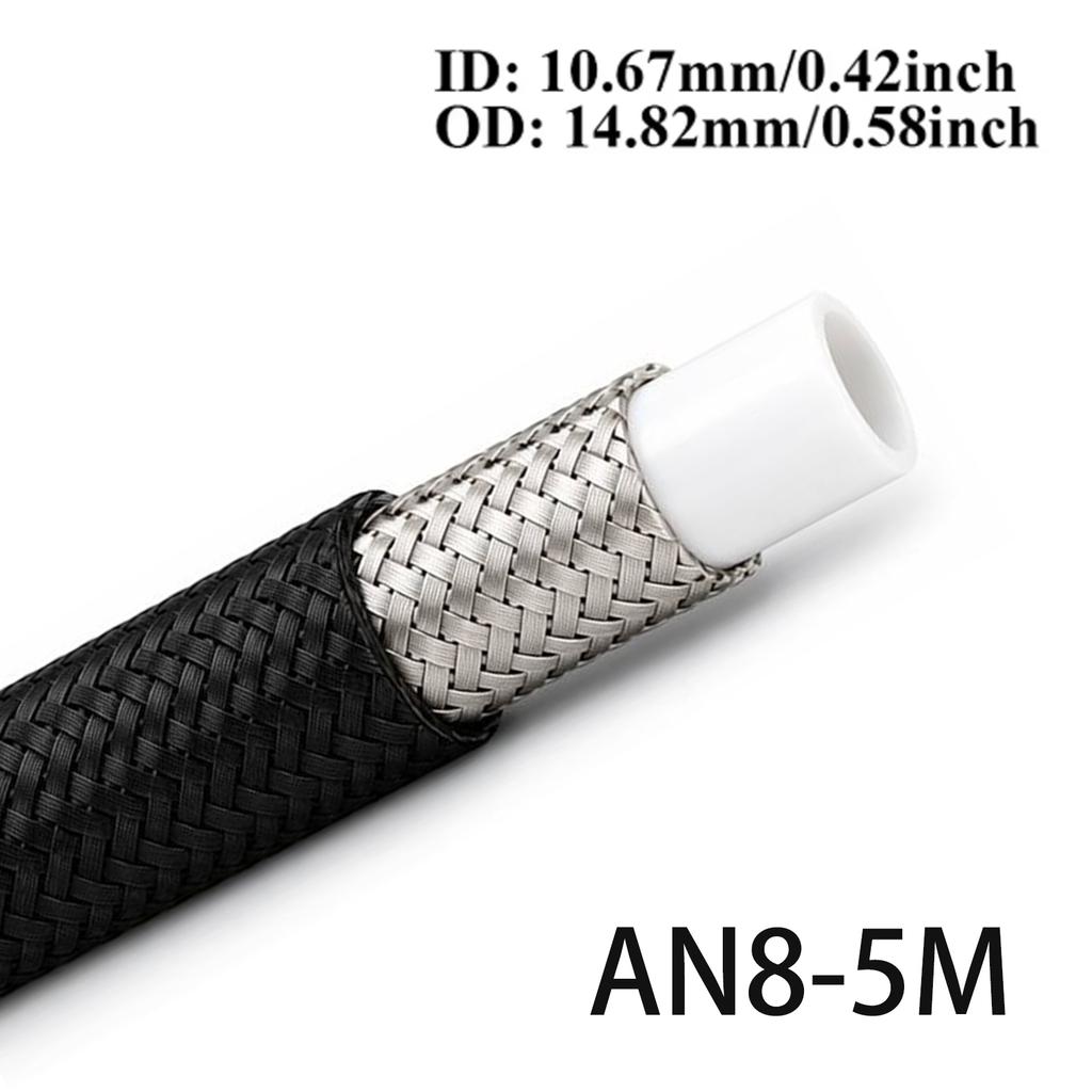 3AN 4AN 6AN 8AN 10AN Universal E85 Fuel Hose Oil Gas Cooler Line Pipe Tube ide PTFE Nylon Stainless Steel Braided Line 1M/2M/