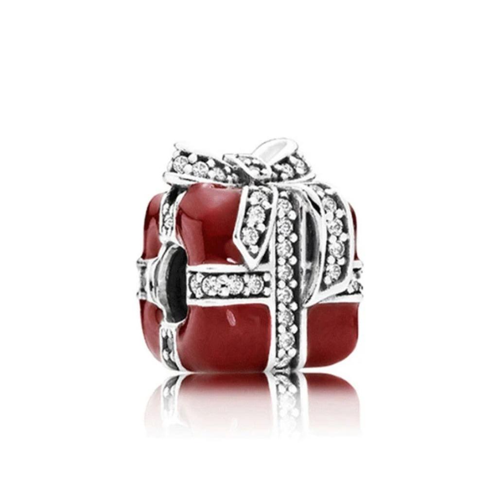 925 Silber Weihnachtsglocke Schneemann Anhänger Perle für Charms Armband Schmuck Zubehör Geschenk