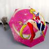 Sailor Moon Crescent Moon Pink Background StickerUmbrella, Portable 3-Fold Compact Umbrella for Men & Women Gift