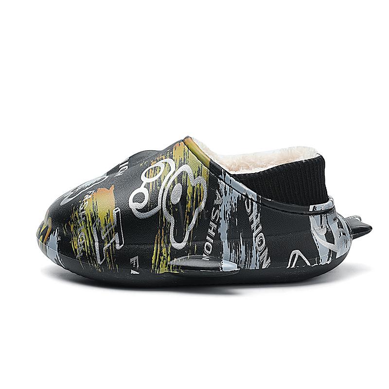 Zimní dětská nadměrná velikost Módní teplé bavlněné boty s tlustou podrážkou Pantofle pro domácí vnitřní a venkovní bavlněné pantofle 24-35