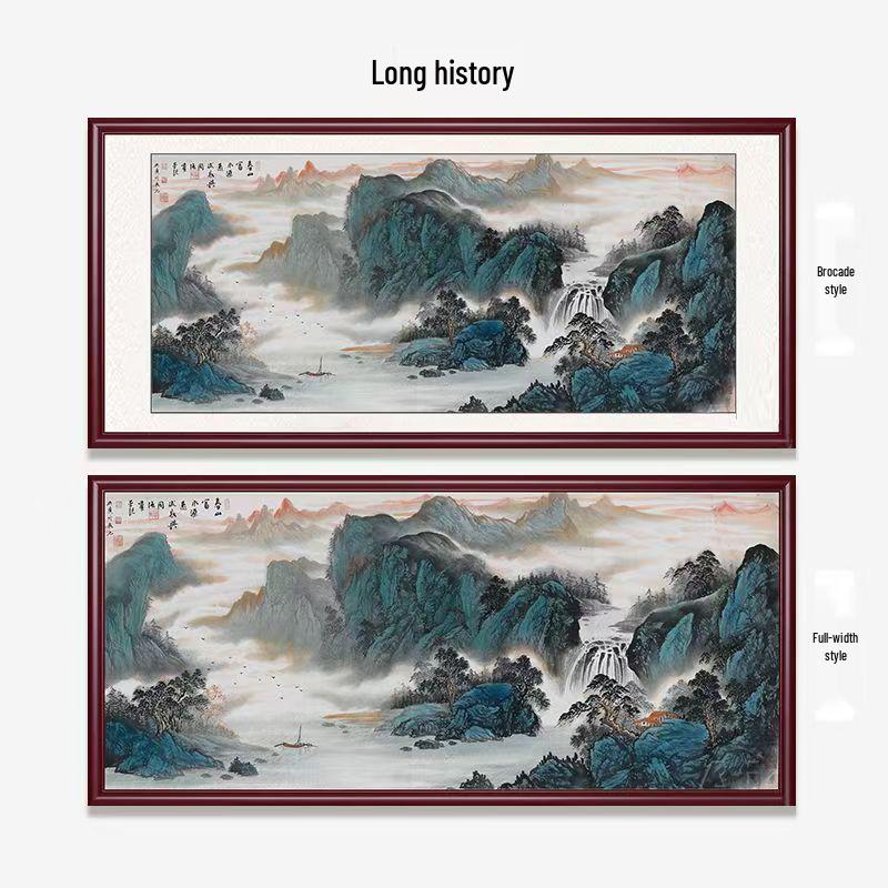 West Wall Calligraphy & Landscape Painting for Living Room Decor