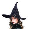 Folds Halloween Witch Hat Satins Wizard Cap Creative Mesh Bow Witch Hat  Performance Props