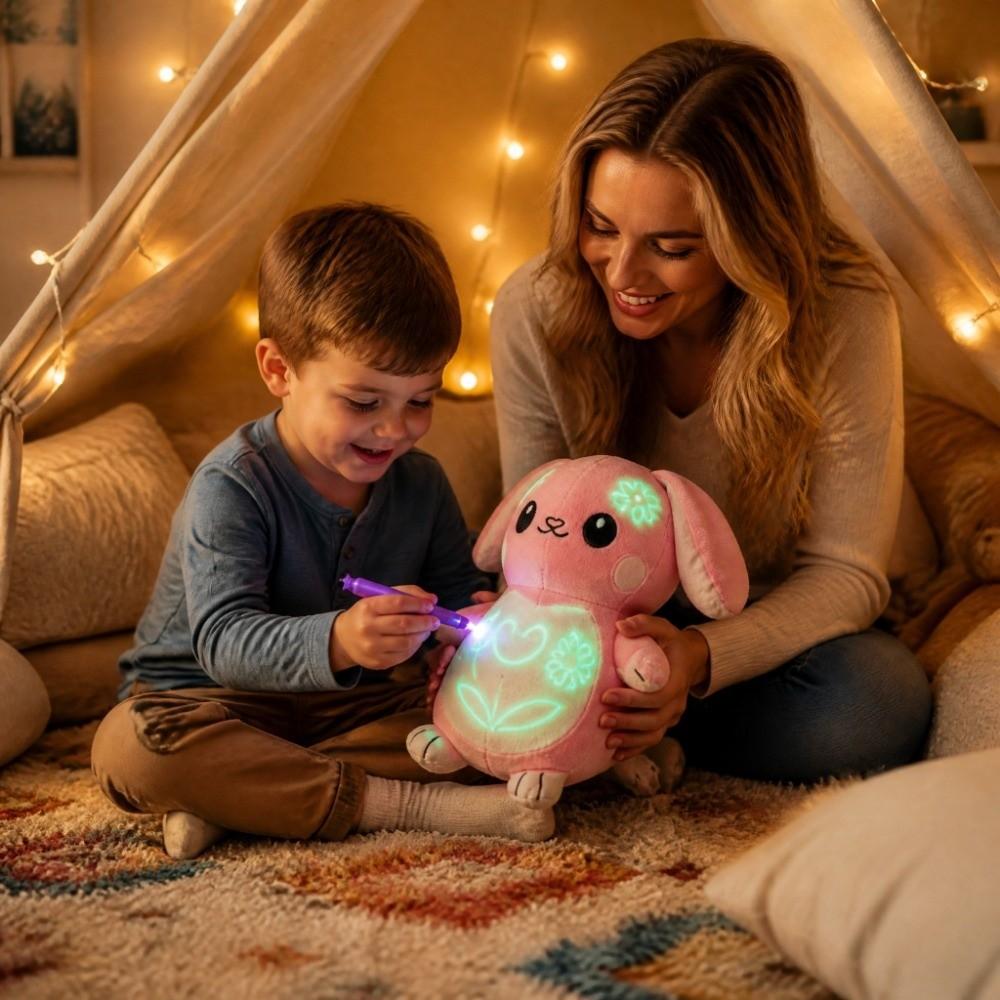 Glowing Feature Glowing Doodle Plush Doll Light Pen Light Up Plush Toy  Children Companion