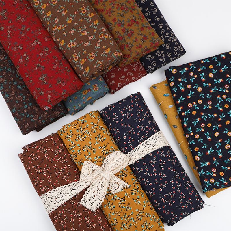 145x50cm Baumwolle Leinen Bedruckter Stoff Kleiner Blumenstoff für Kleider Bekleidungsstoffe Handgefertigt DIY Nähzubehör TJ9778