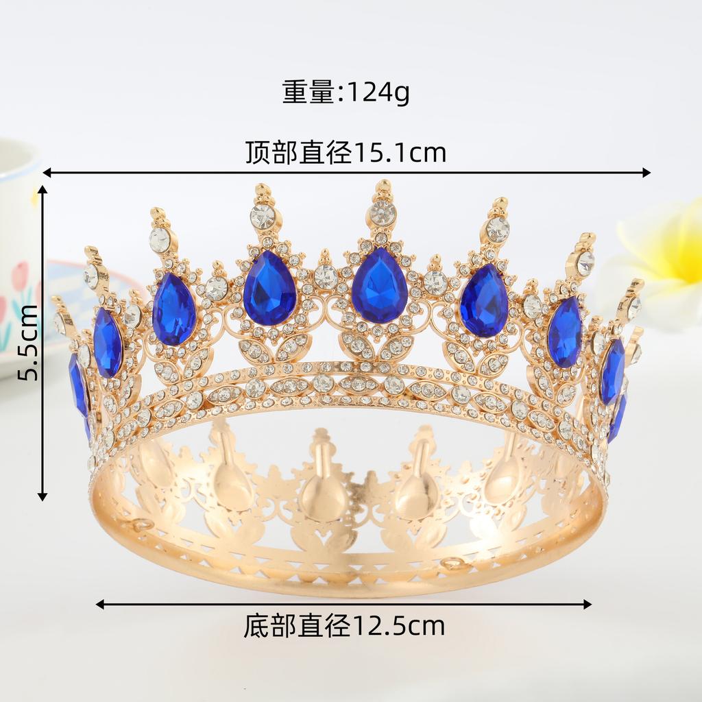 Luxury New Arrival Birthday Party Bridal Performance Crown Princess High-end Wedding Bride Headpiece Round Crown Tiara