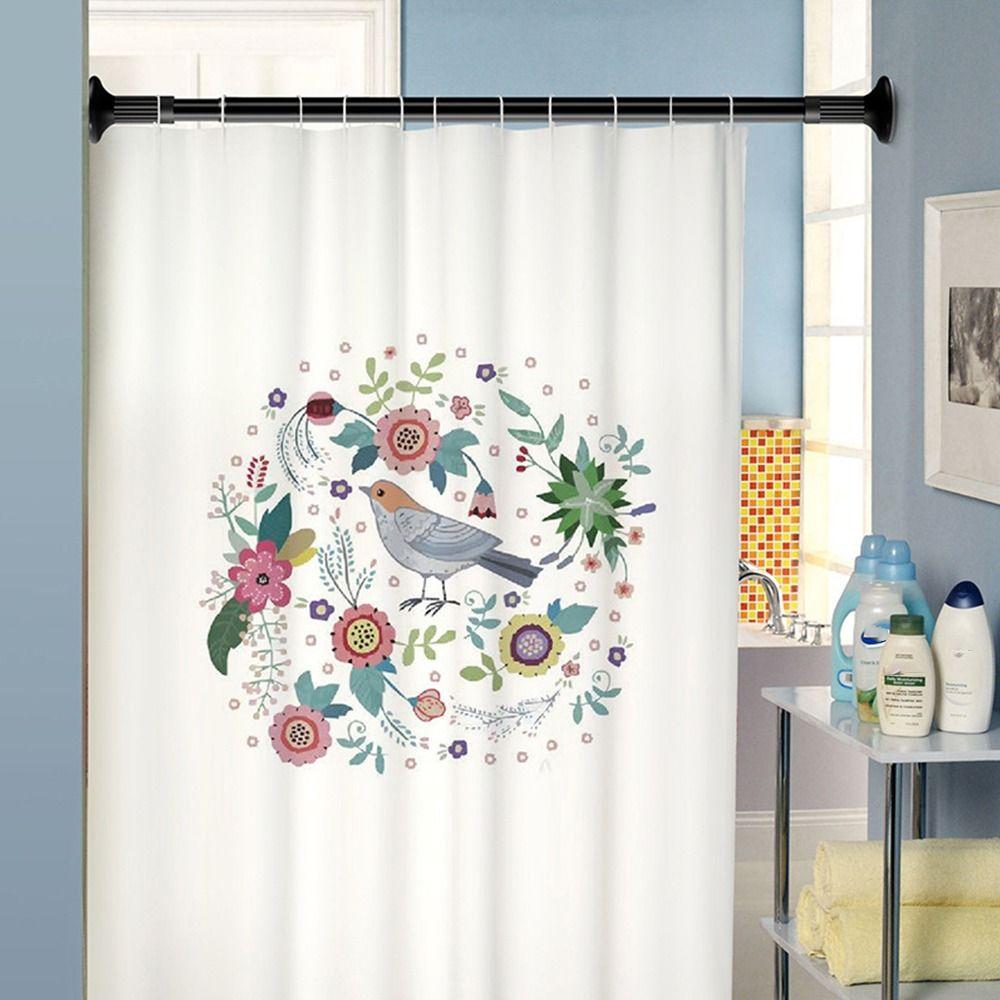 1Pcs No Punch Nail-free Telescoplc Clothing Rod  for Bedroom Curtain Wardrobe Closet