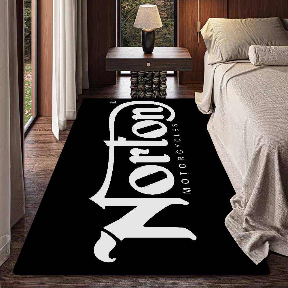 N-NORTON Motorcycle LOGO Floor Mat Cheaper Anti-slip Modern Living Room Balcony Printed Bedside Mats