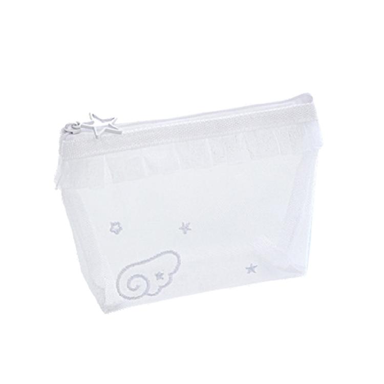 

Double Layered Fabric Pencil Case High Capacity Document Organiser Travel Makeup Tool Storage Bag For Women Student белый