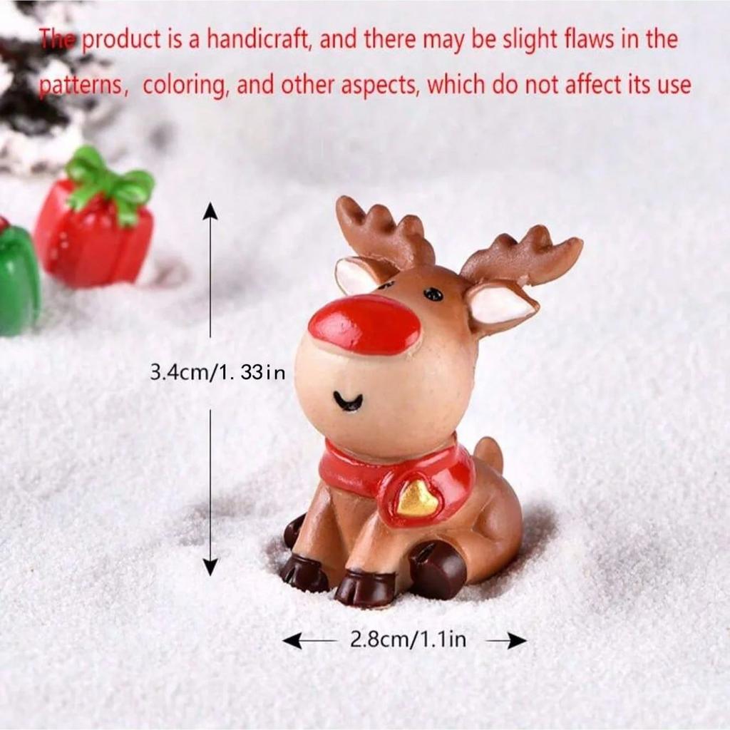 Mini Christmas Figurines Cute Snowman,Santa & Reindeer Design Desktop Ornaments Small Resin Decor for Xmas Tree, Home&Party Gift