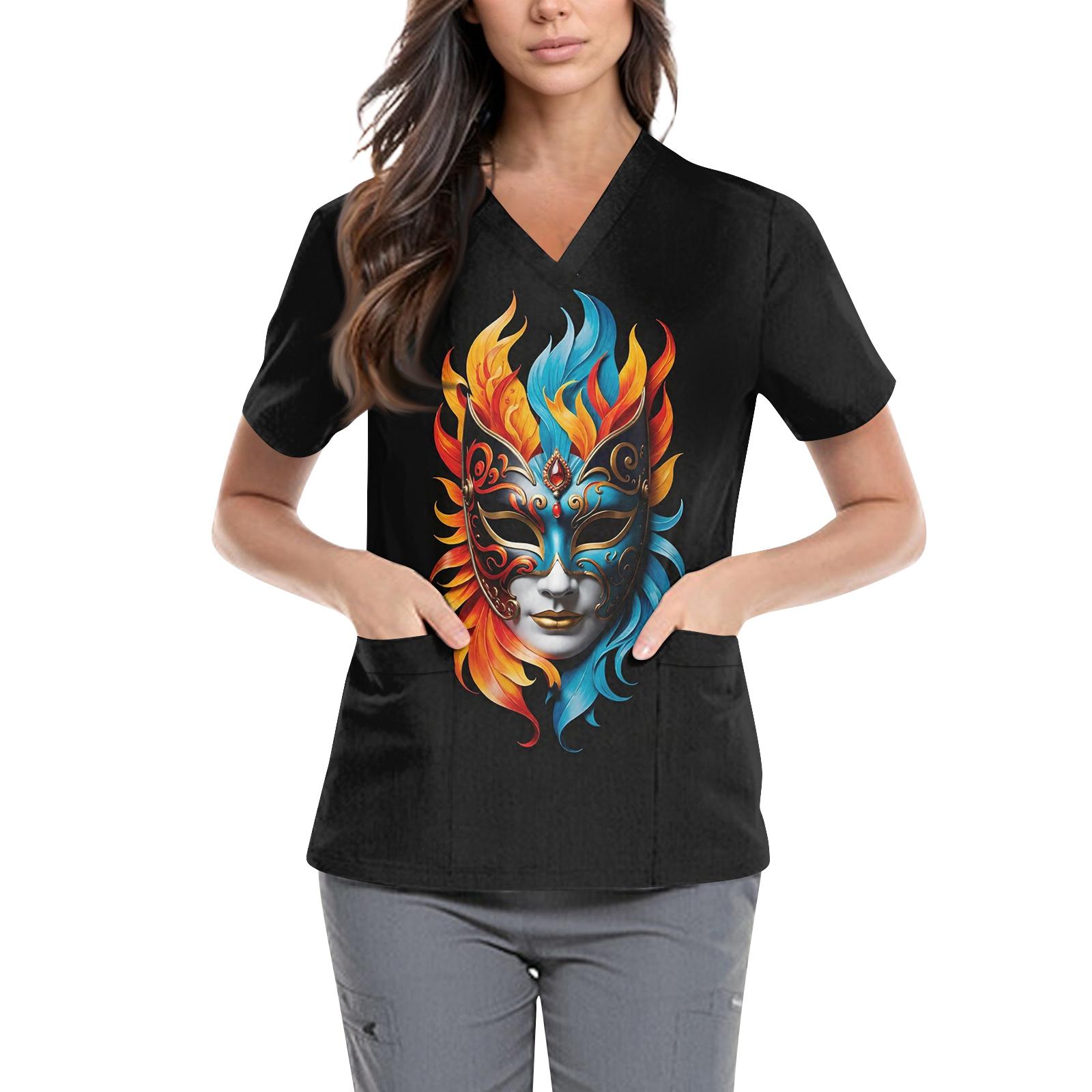 

Женский карнавальный наряд с тематическим узором маски, топ для сиделки XXXL оранжевый