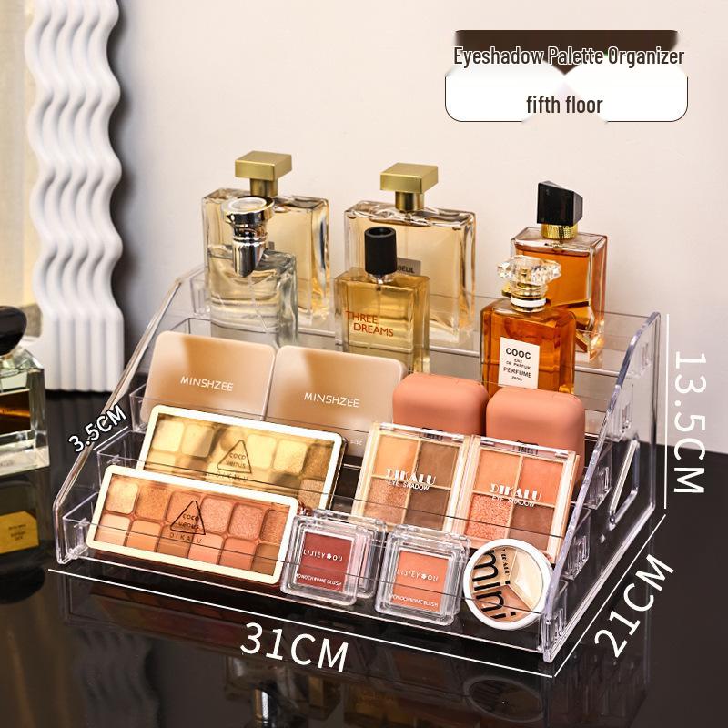 Transparent Multilayer Cosmetic Display Rack for Nail Polish & Eyeshadow - Large Capacity Tiered Organizer