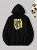 Unisex Hoodie, Casual Daily Wear, Abstract Smile Face Graphic Print, Pullover Sweatshirt, Streetwear Style, Fall Winter Season, Kangaroo Pocket Drawst