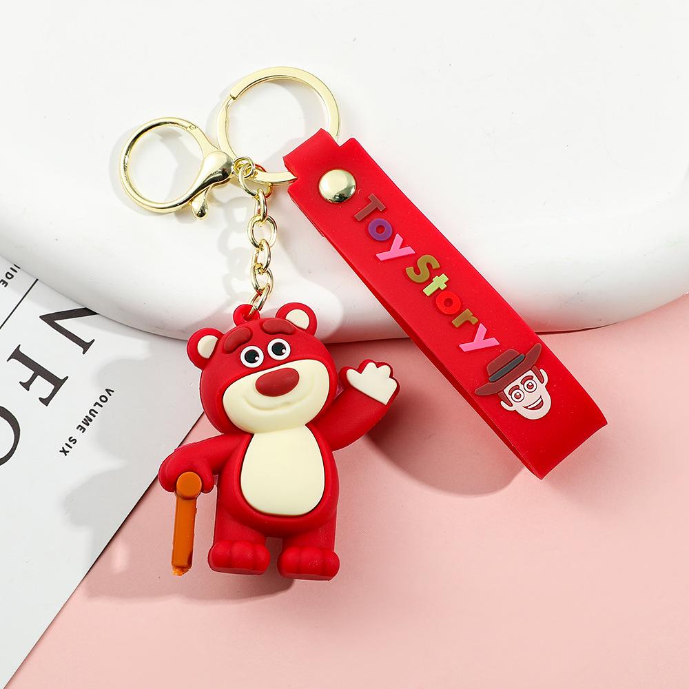 Best-Selling Toy Story Figures Keychain: Three-Eyed Alien, Buzz Lightyear, and Strawberry Bear Charms
