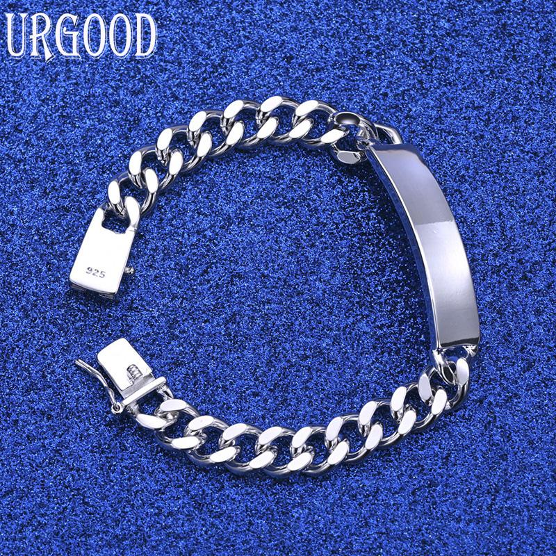 925 Sterling Silver Wedding Jewelry 10mm Side Chain Bracelet