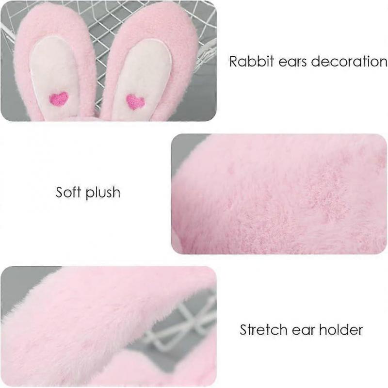 Cute Bunny - Ears Foldable Ear Muffs for Women & Girls - Winter Warm Fluffy Ear Covers