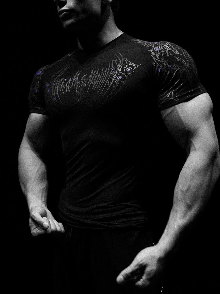 Breathedivinity Summer Muscle Men's Quick-Dry Short Sleeve Fitness Top