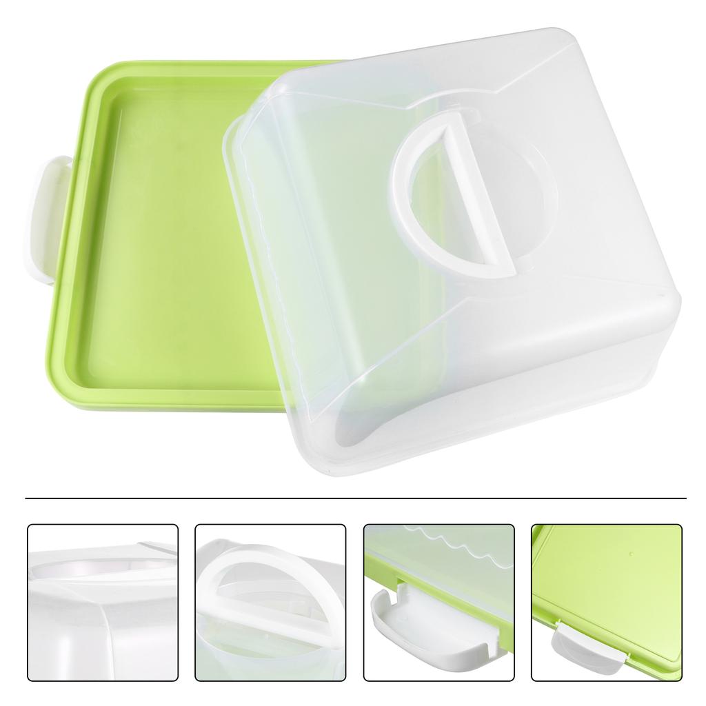 Portable Cake Box Organizer with Lid Cupcake Carrier Holder Baking Dish Container Plastic Packaging Boxes Travel