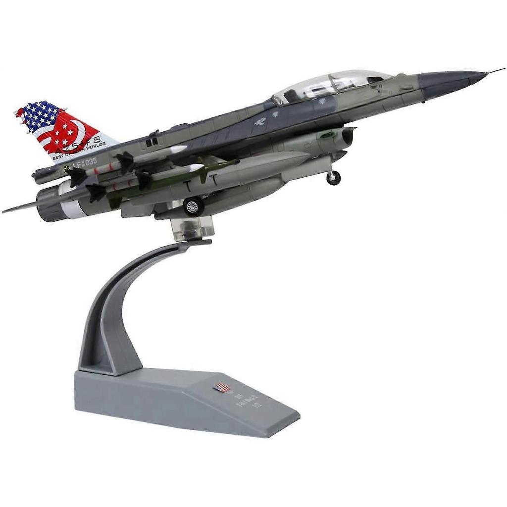 1:72 Scale F-16D Attack Plane Metal Die-Cast Airplane, Includes Alloy Stand for Commemorate Collect