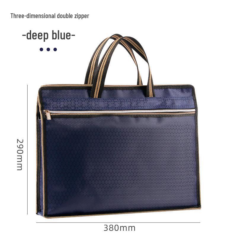 A4 Business-Dokumenten- und Laptoptasche mit Logo - Aktentasche mit doppelter Reißverschluss-Aufbewahrung