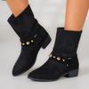 Fashion 2025 Trend Women Suede Chelsea Ankle Boots Chunky Shoes Winter New Fashion Walking Shoes Retro Fad Goth Pumps Dress Botas Mujer
