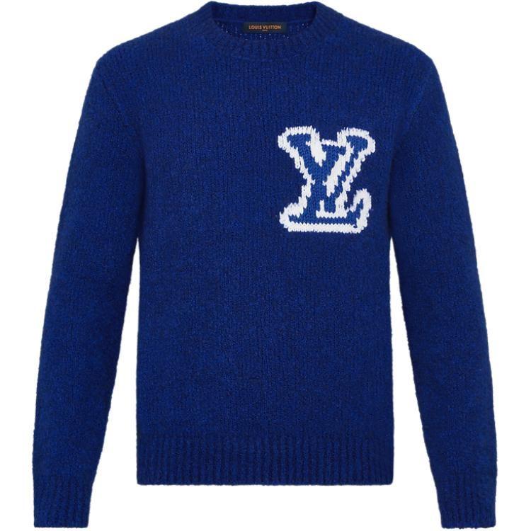 Louis Vuitton 2010s LV-Intarsia Crew-neck Sweater 1A7XOI