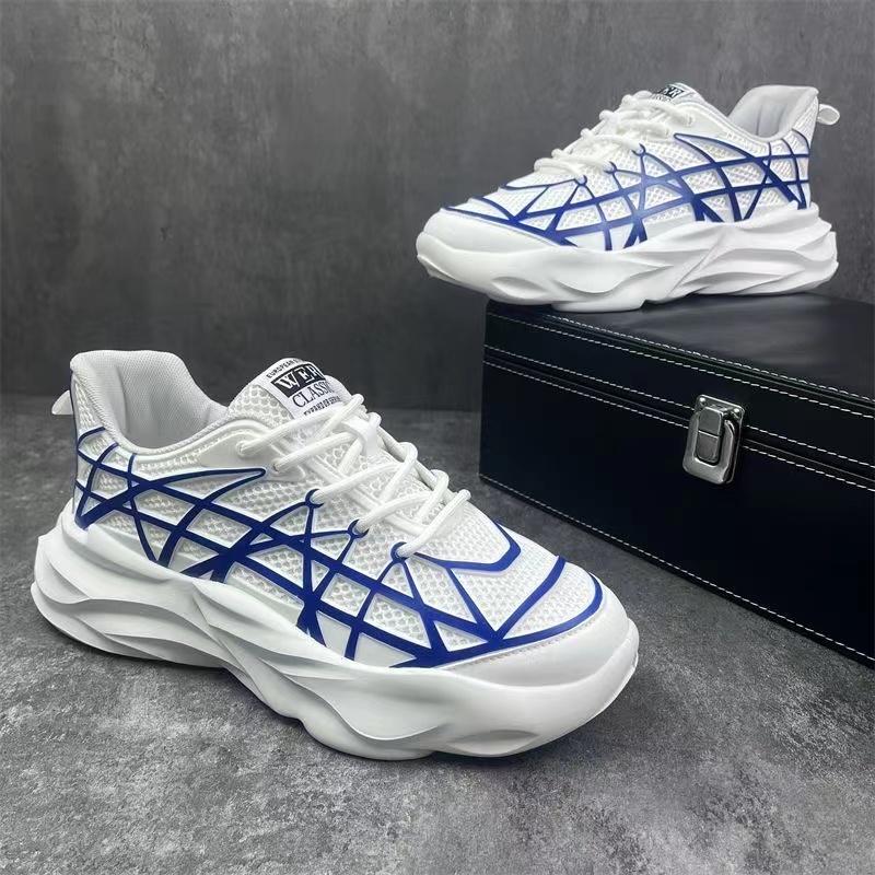 Klobiger Sneaker für Herren Sommer Mesh Atmungsaktiv Luxus Laufschuhe Mode Gestreiftes Design Casual Zapatillas Sports Sneakers