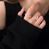 Korean Chic Style Adjustable Copper Geometric Ring For Women Elegant Fashion Accessory