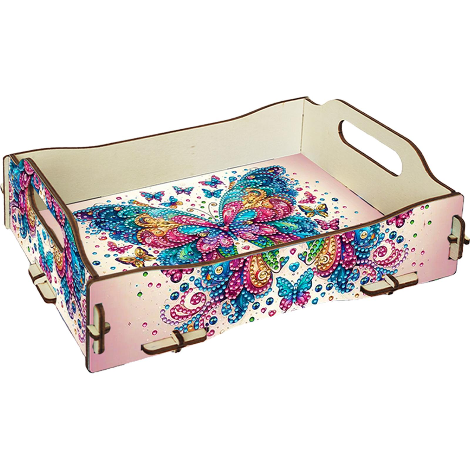 

DIY Diamond Painting Food Tray Kit Wooden DIY Diamond Painted Dining Plate Diamond Art Tableware Manager Tray for Coffee Table