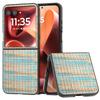 For Motorola Razr 60 Ultra 5G Case Leather+PC Phone Cover Plaid Texture