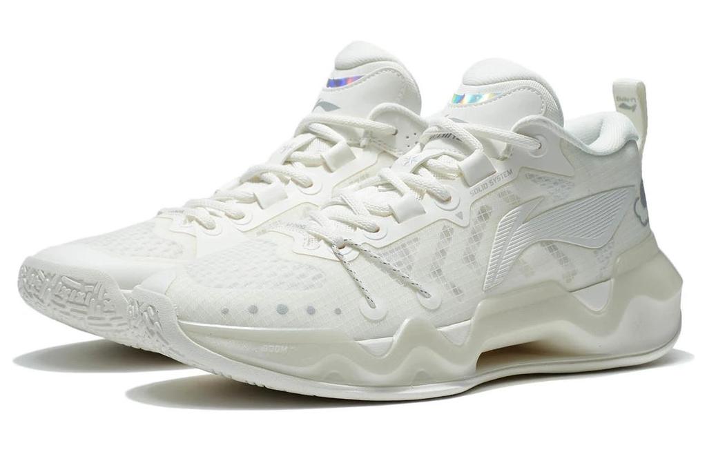 Li Ning Liren 2 Low Game Ready Abrasion Resistant Breathable Low Top Basketball Shoes Men's Mist White ABAS039-5