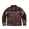 American retro tea heart cowhide heavy washed old leather jacket short tooling locomotive leather jacket men's coat